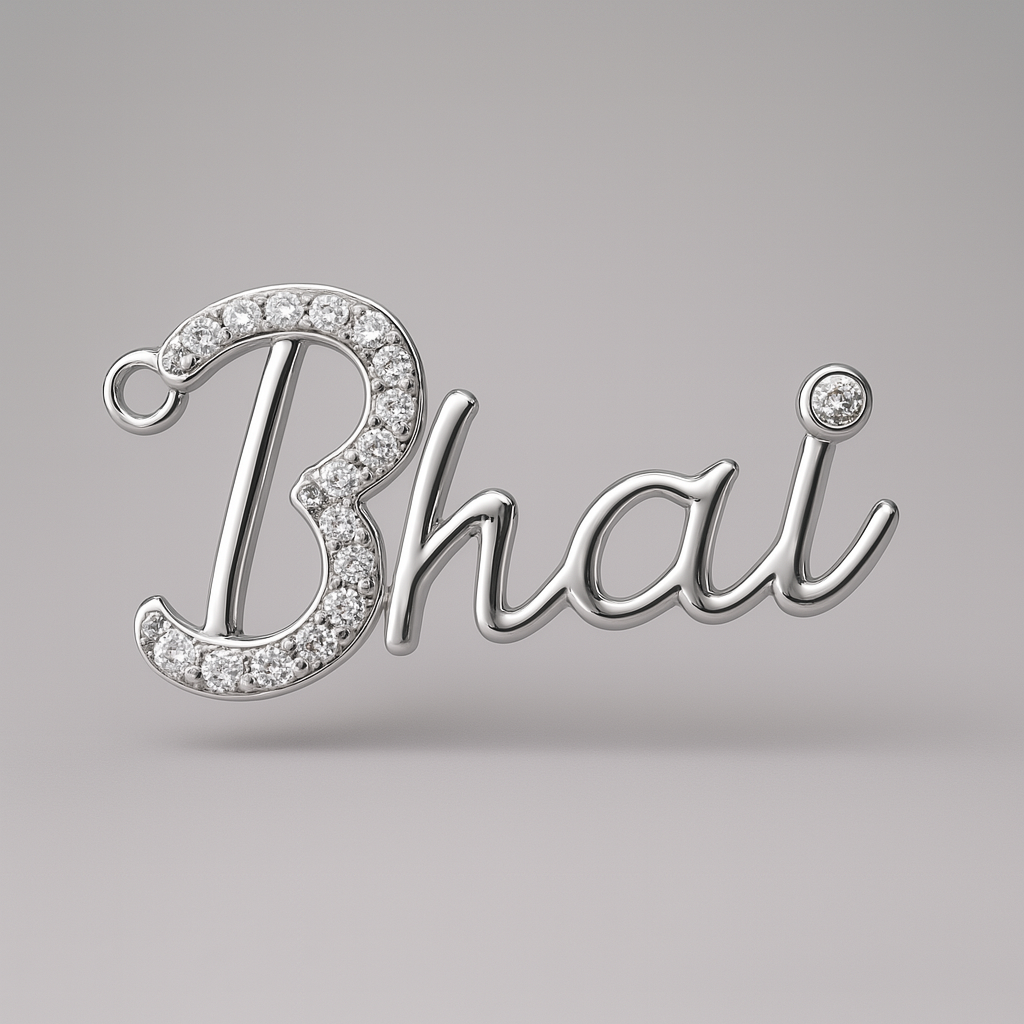 925 Silver Bhai Diamond Rakhi : RAKHI-02