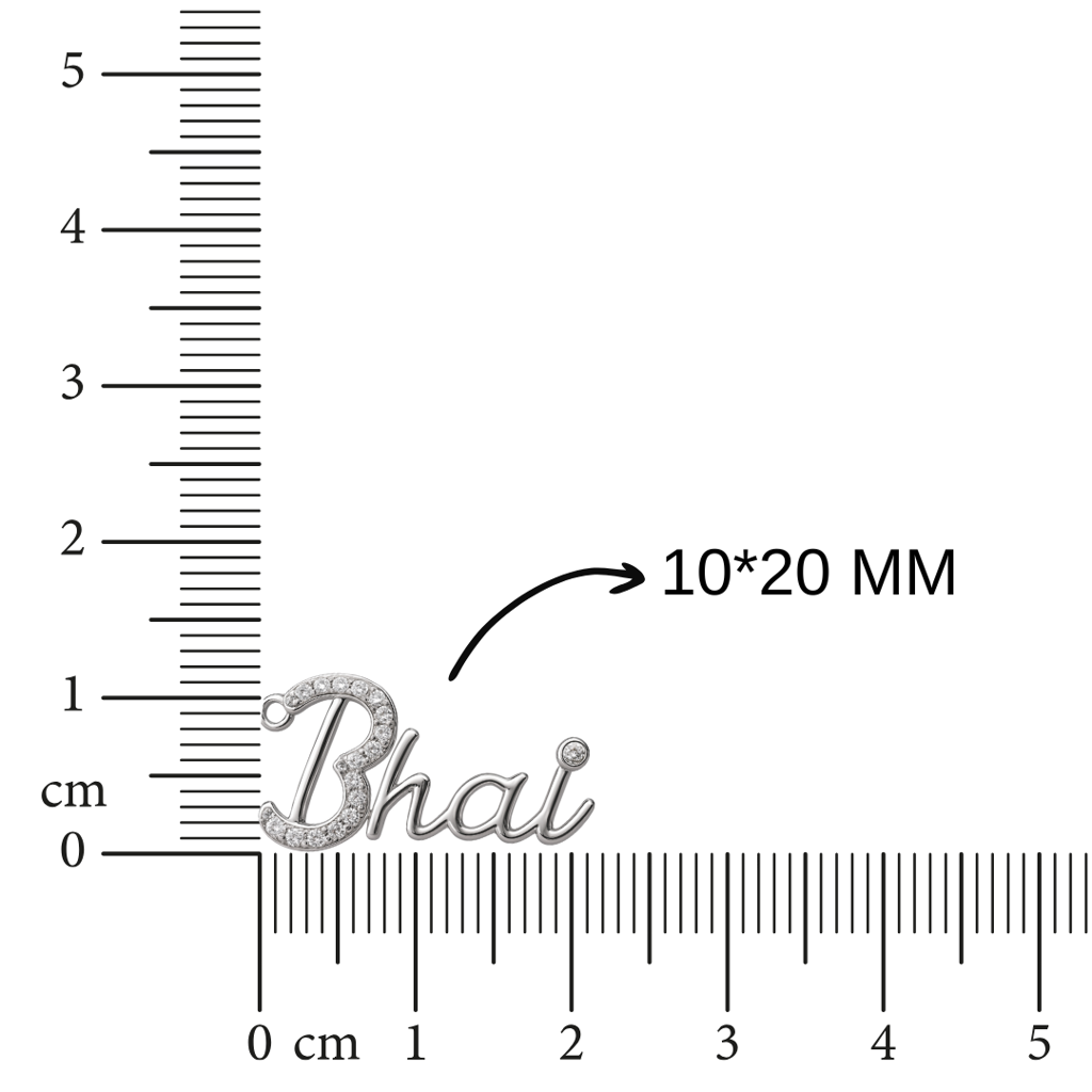 925 Silver Bhai Diamond Rakhi : RAKHI-02