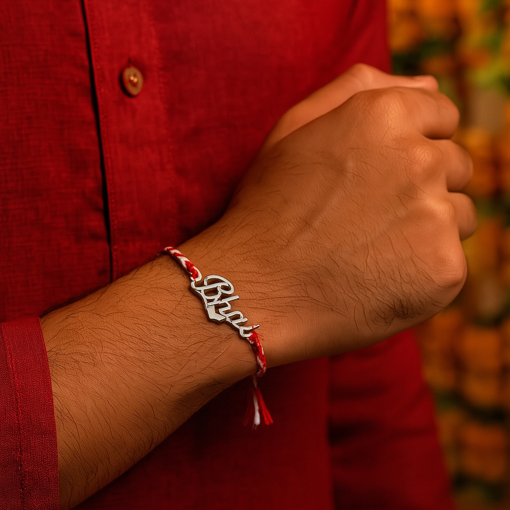 925 Silver Bhai Love Rakhi : RAKHI-08