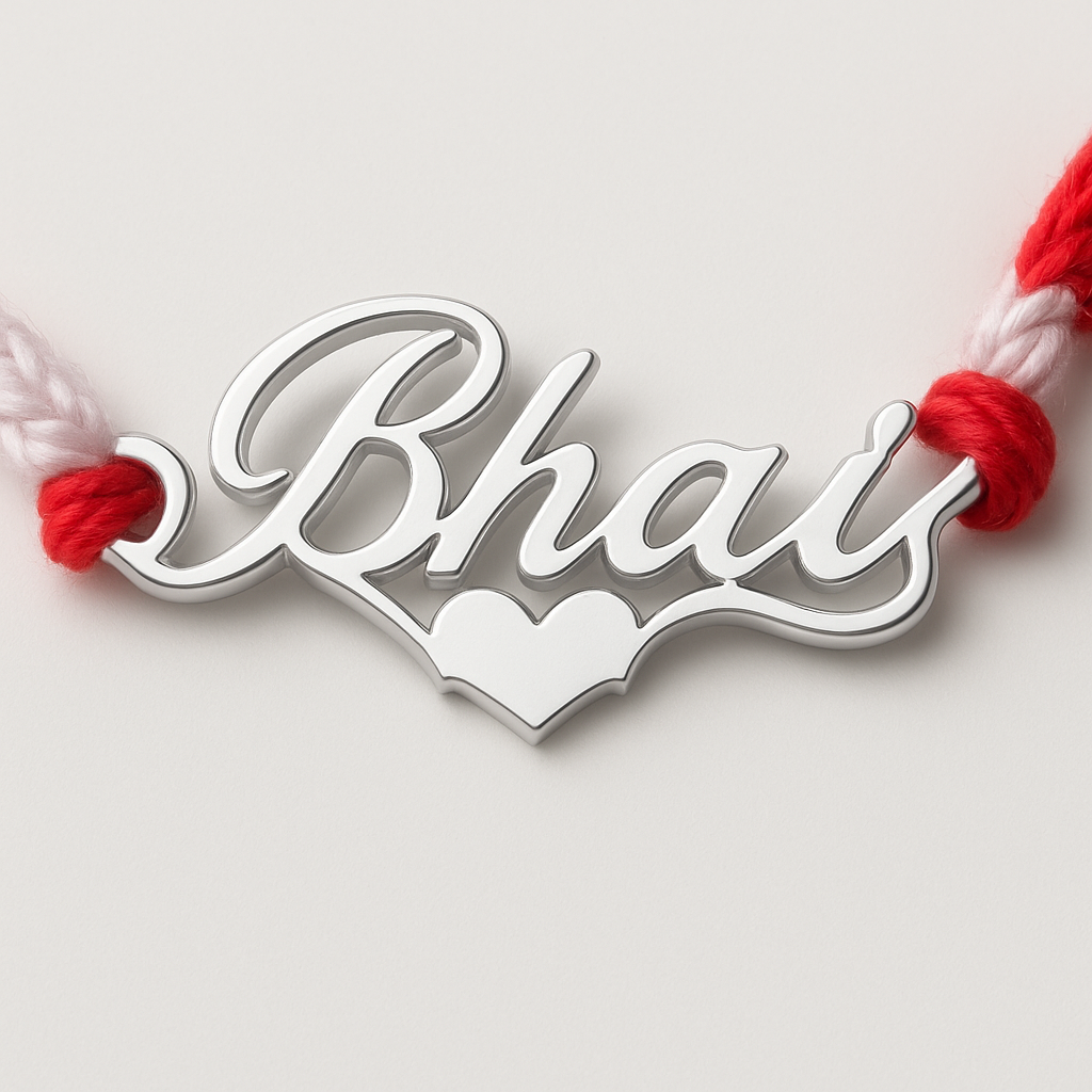 925 Silver Bhai Love Rakhi : RAKHI-08