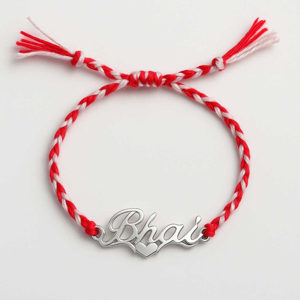 925 Silver Bhai Love Rakhi : RAKHI-08