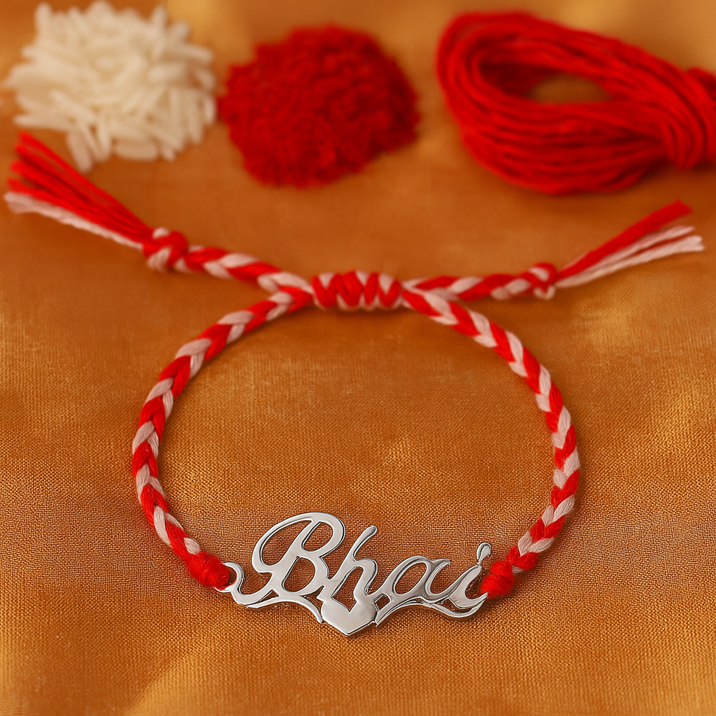 925 Silver Bhai Love Rakhi : RAKHI-08