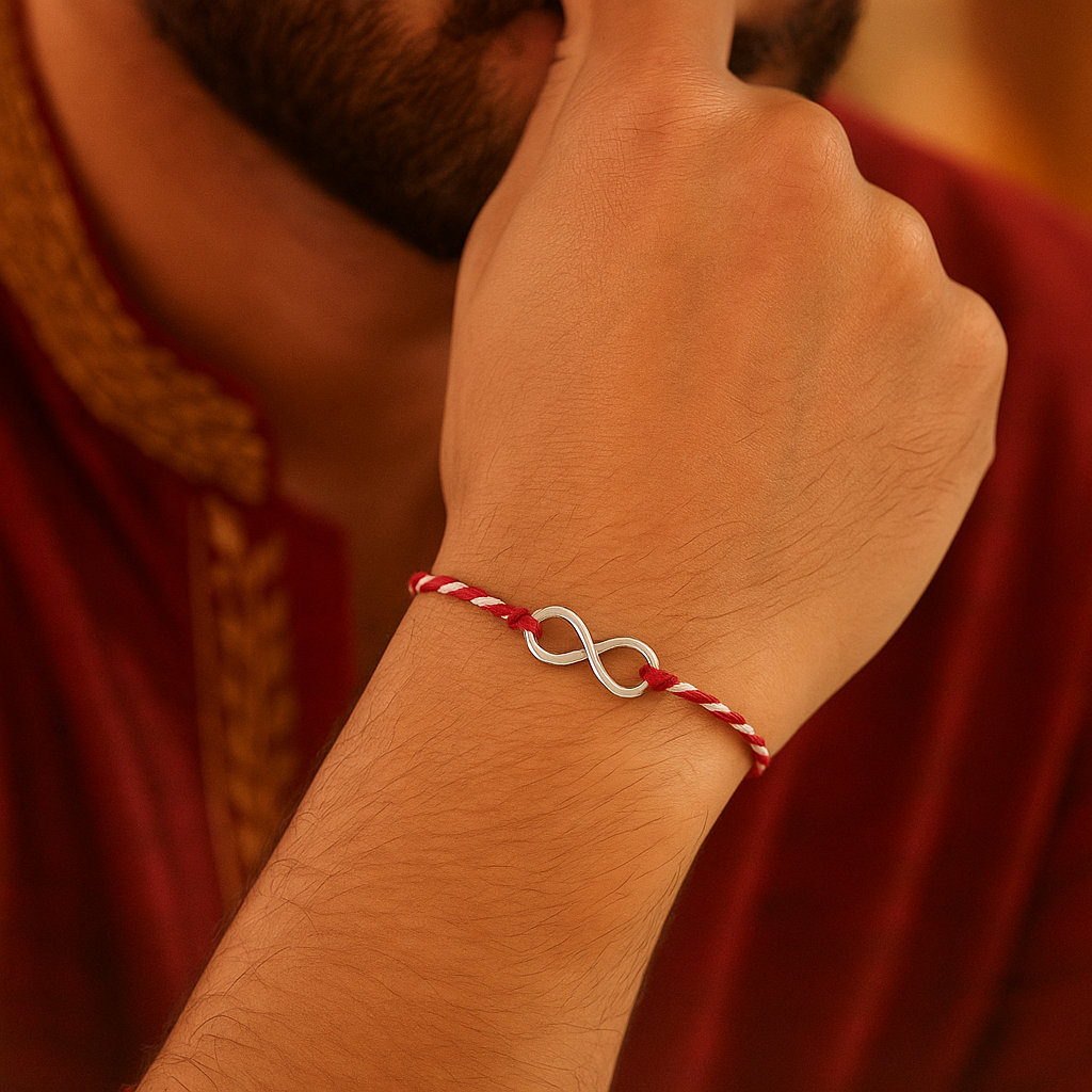 925 Silver Infinity Rakhi : RAKHI-12