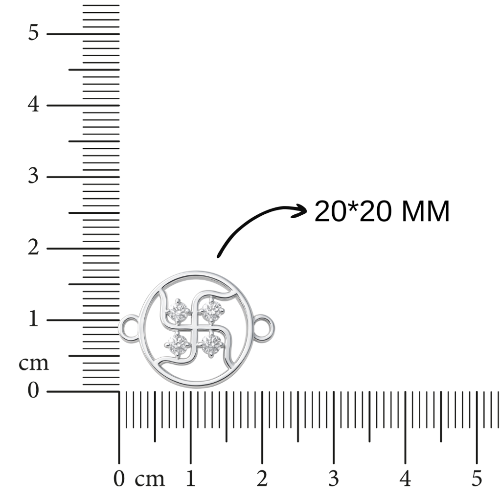 925 Silver Swastik Diamond Rakhi : RAKHI-18