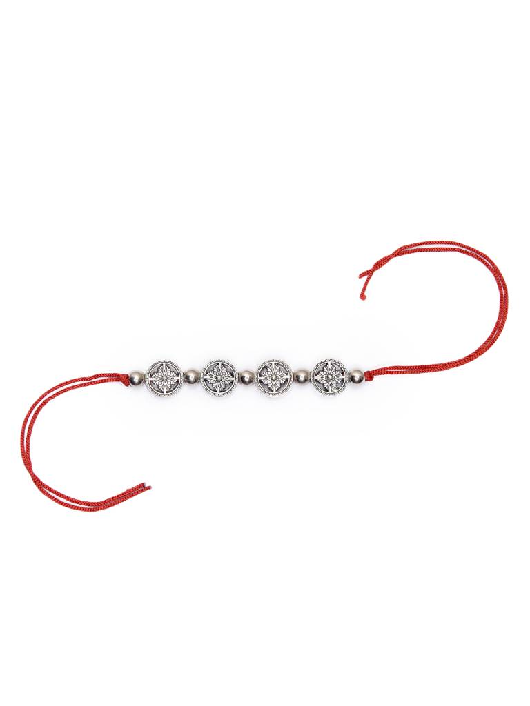 Orchid Sacred Flower Charm Beaded Rakhi : RAKHI024