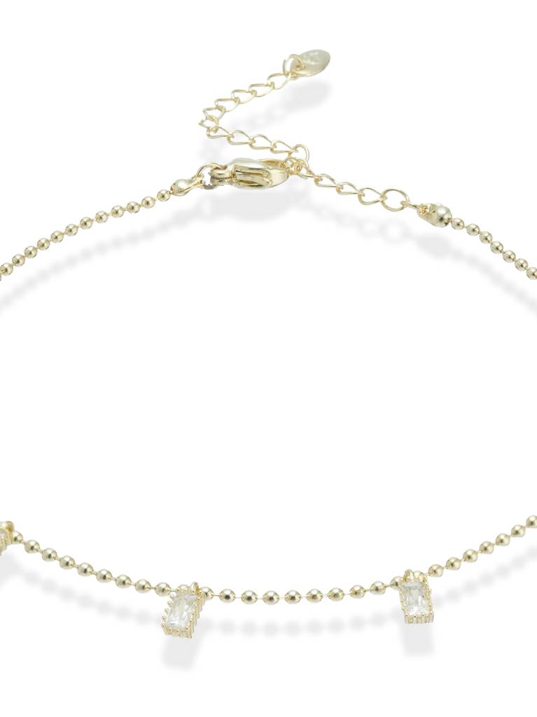 Alina Â Gold Anklet With Baguette Drops : ANK-004