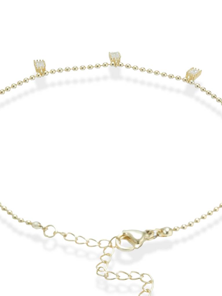 Alina Â Gold Anklet With Baguette Drops : ANK-004
