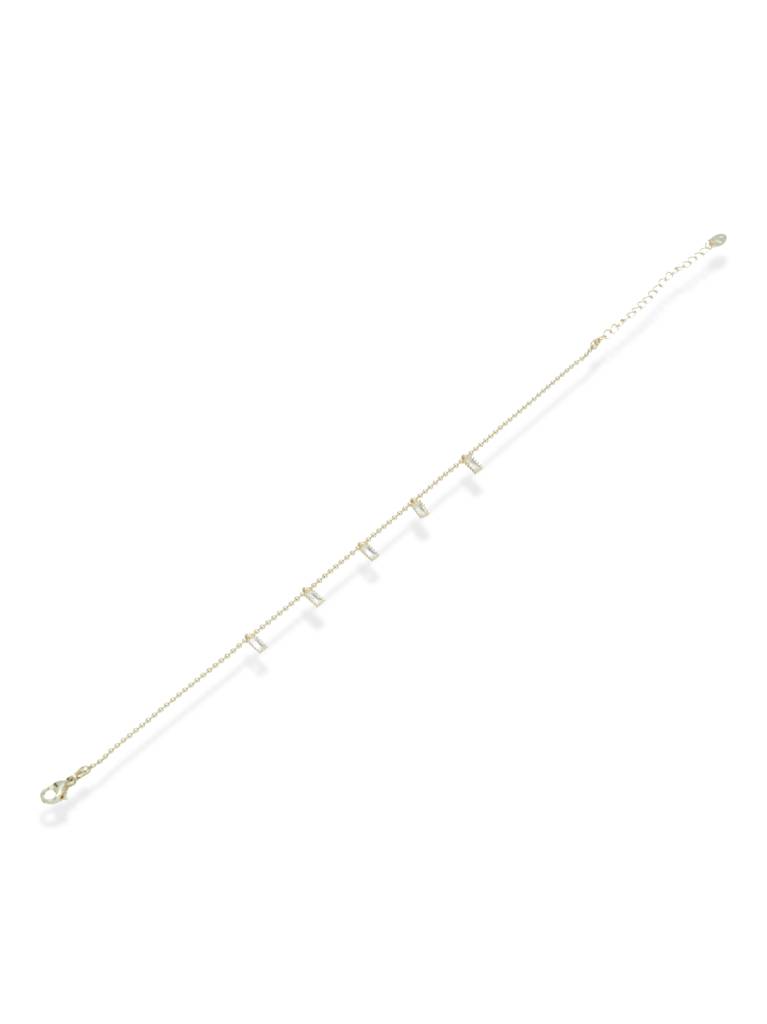 Alina Â Gold Anklet With Baguette Drops : ANK-004