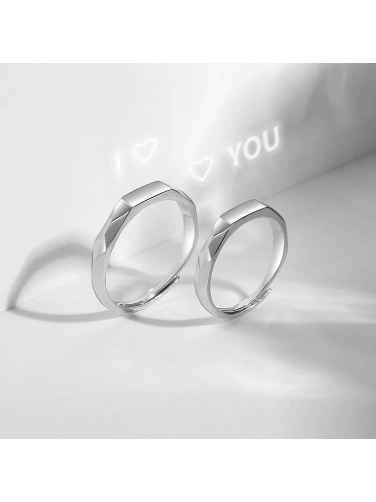 Couple'S Silver Promise Rings For Girlfriend & Boyfriend : RC24300-S