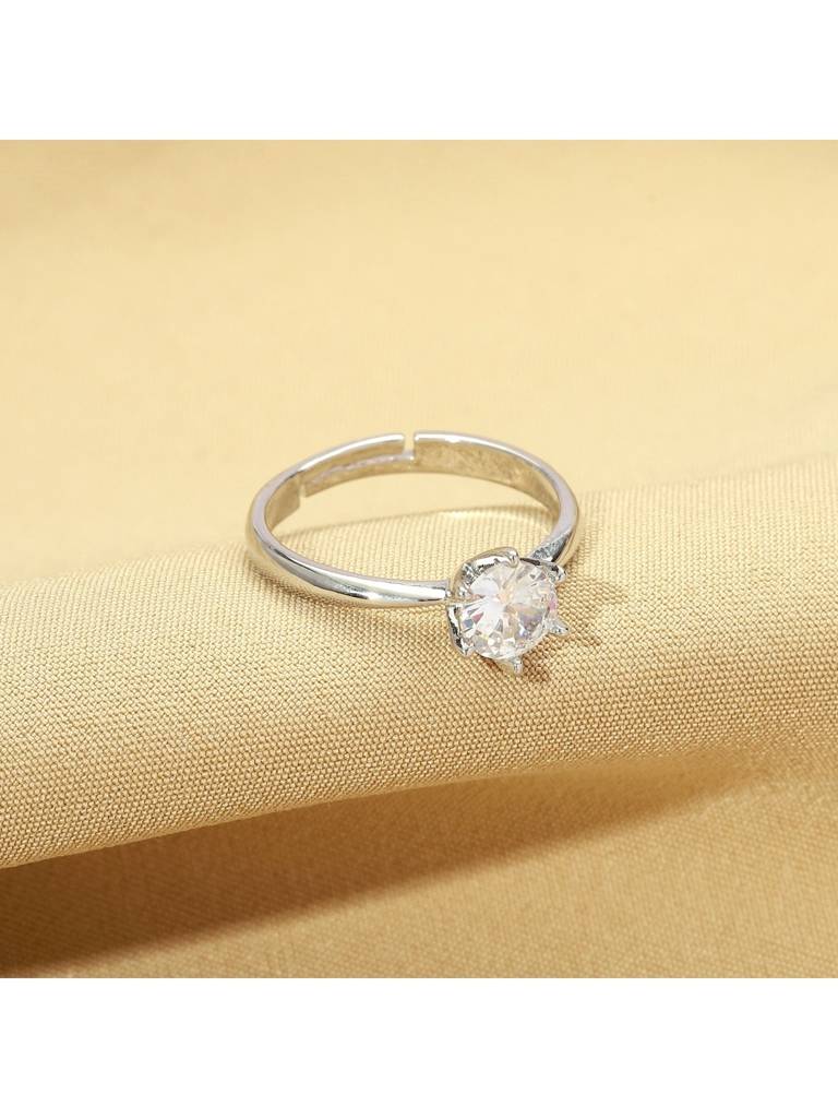 Radiant Spark Crystal Ring For Couple For Girlfriend & Boyfriend : RC24338-S