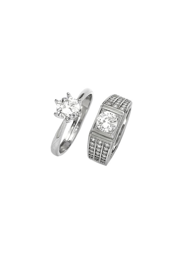 Radiant Spark Crystal Ring For Couple For Girlfriend & Boyfriend : RC24338-S