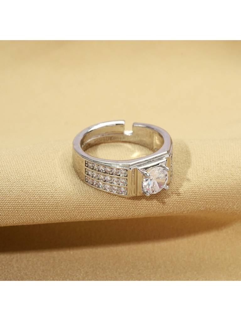 Radiant Spark Crystal Ring For Couple For Girlfriend & Boyfriend : RC24338-S