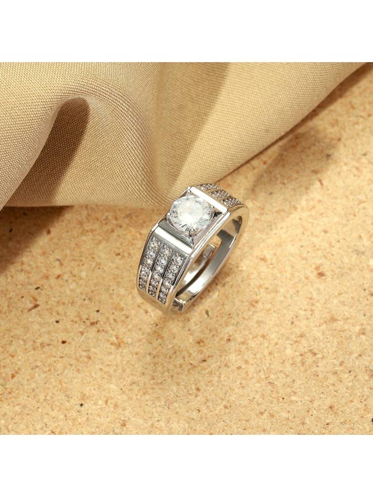 Radiant Spark Crystal Ring For Couple For Girlfriend & Boyfriend : RC24338-S