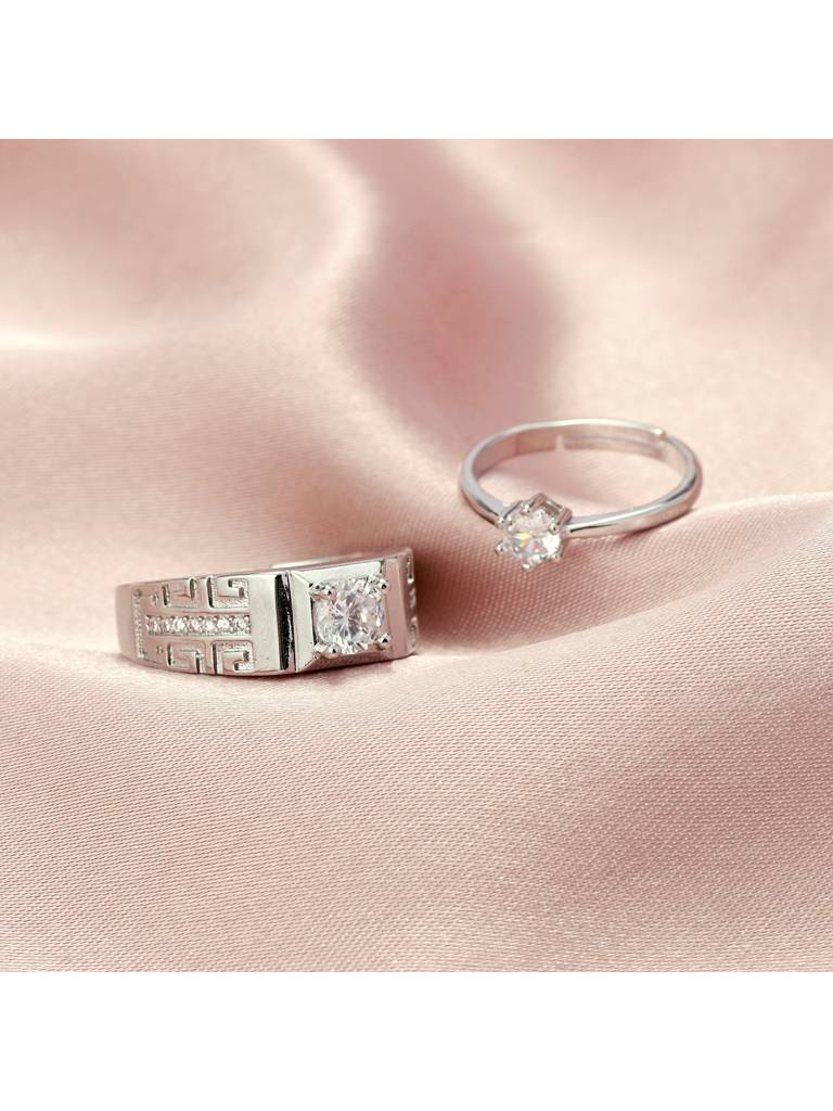 Unity Solitaire Couple Ring For Him & Her : RC24340-S