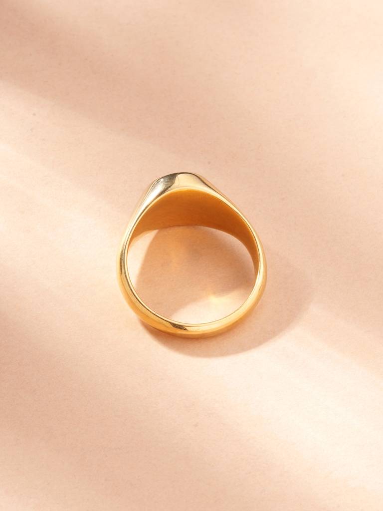 Black Oval Signet Ring For Men : RG0066-9