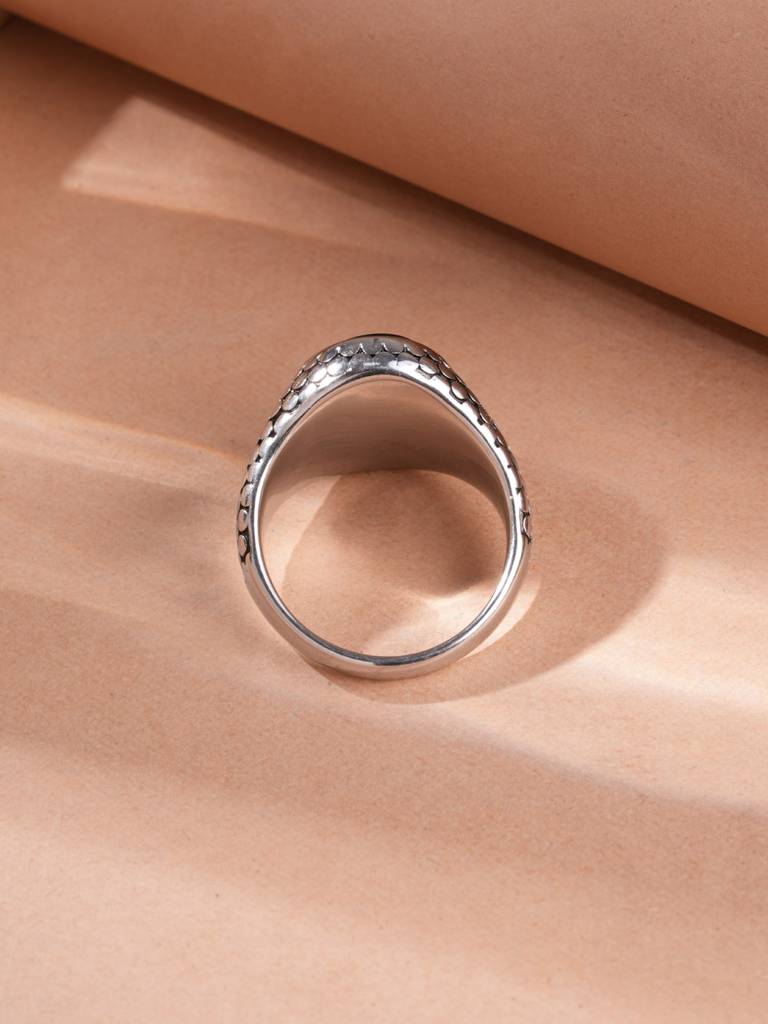 Serpent Style Onyx Ring For Men - Waterproof & Anti-Tarnish : RG0124-9