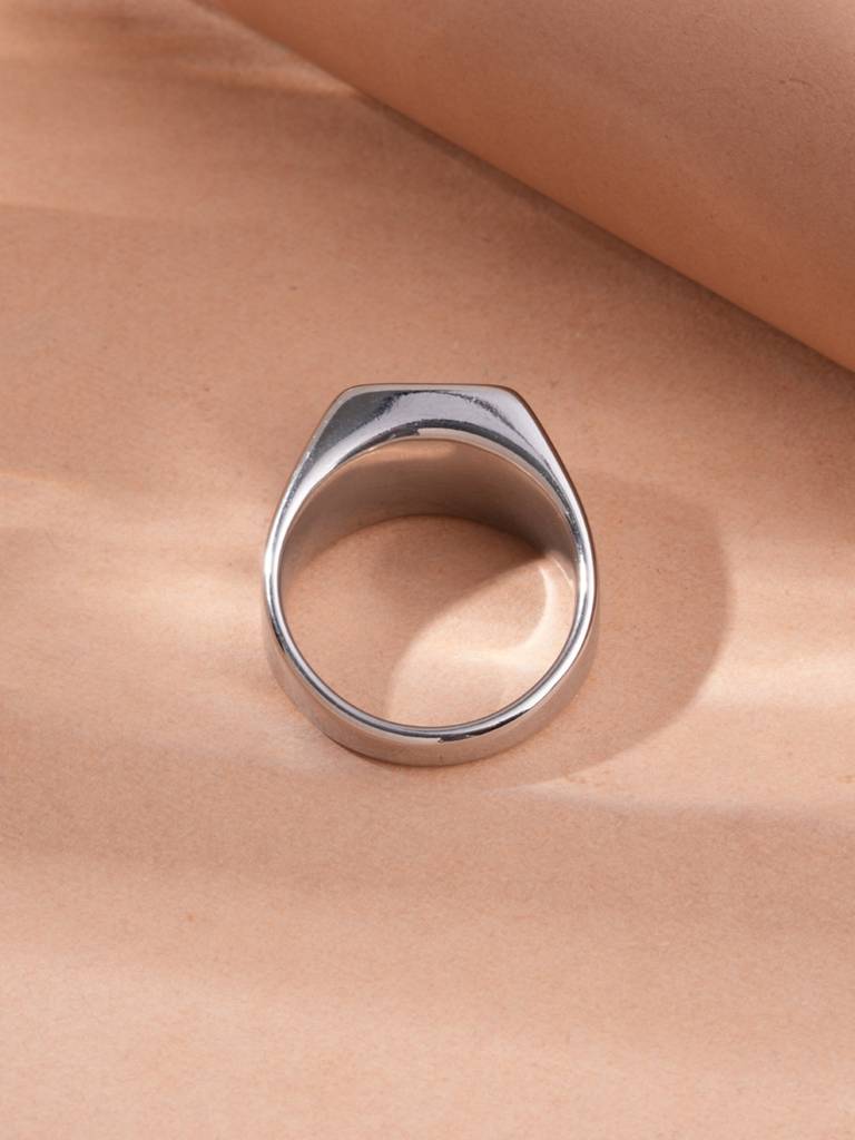 Bold Sleek Edge Signet Ring For Men - Waterproof & Anti-Tarnish : RG0139-9