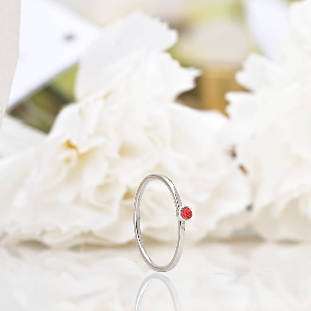 Birthstone Ring | 18K White Gold Plated : RG115-6