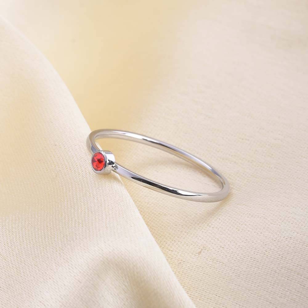 Birthstone Ring | 18K White Gold Plated : RG115-6