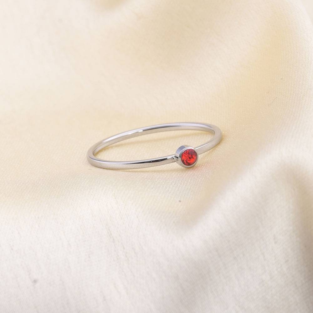 Birthstone Ring | 18K White Gold Plated : RG115-6