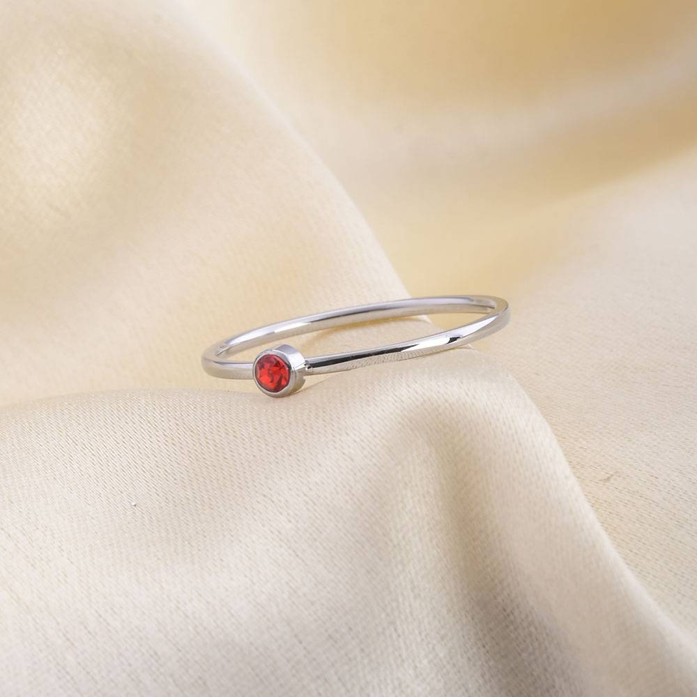 Birthstone Ring | 18K White Gold Plated : RG115-6