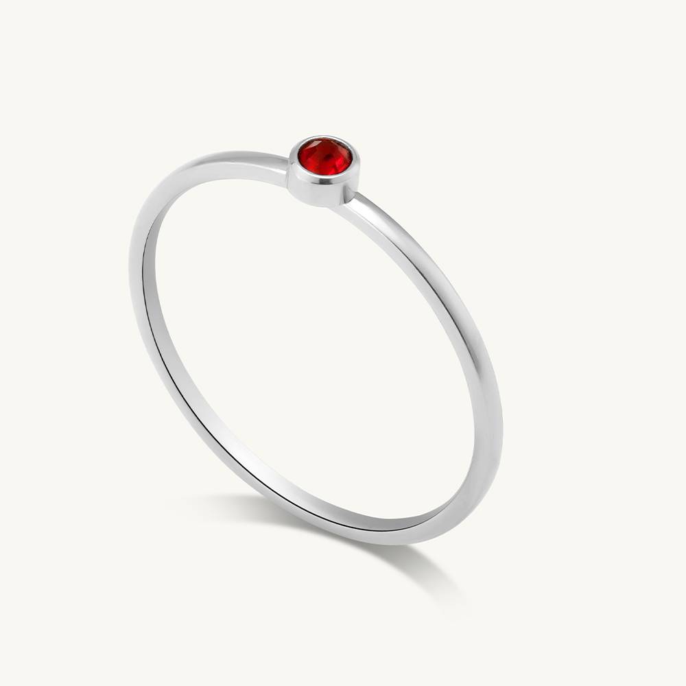 Birthstone Ring | 18K White Gold Plated : RG115-6