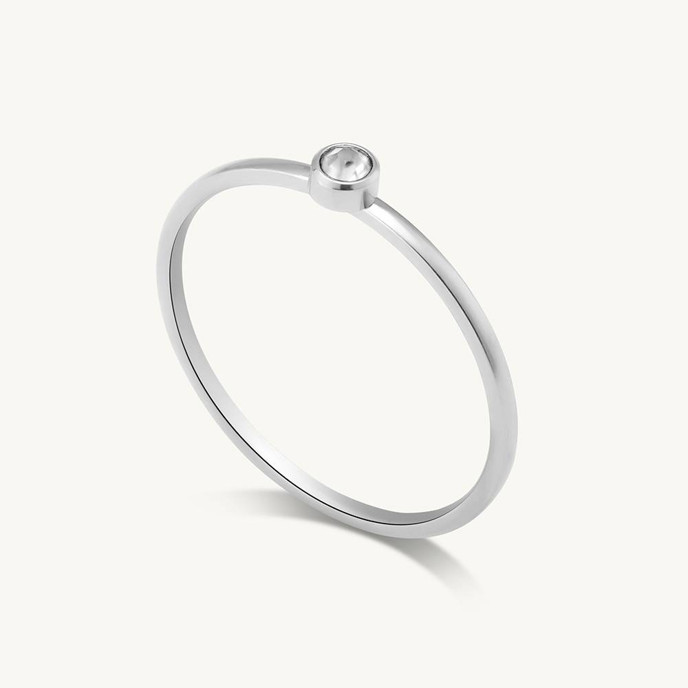 Cute Birthstone Ring | 18K White Gold Plated : RG118-5
