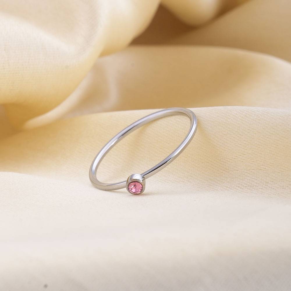 Birthstone Ring | 18K White Gold Plated : RG121-5