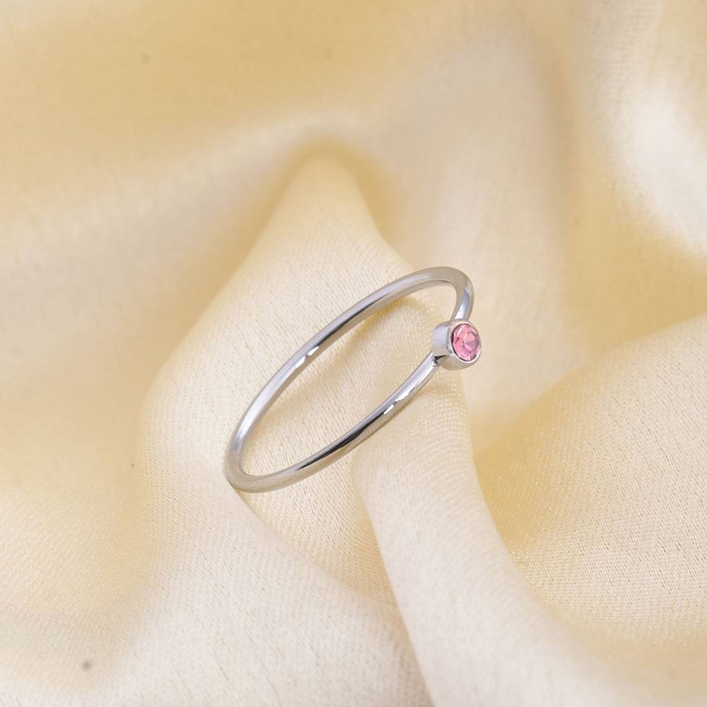 Birthstone Ring | 18K White Gold Plated : RG121-5