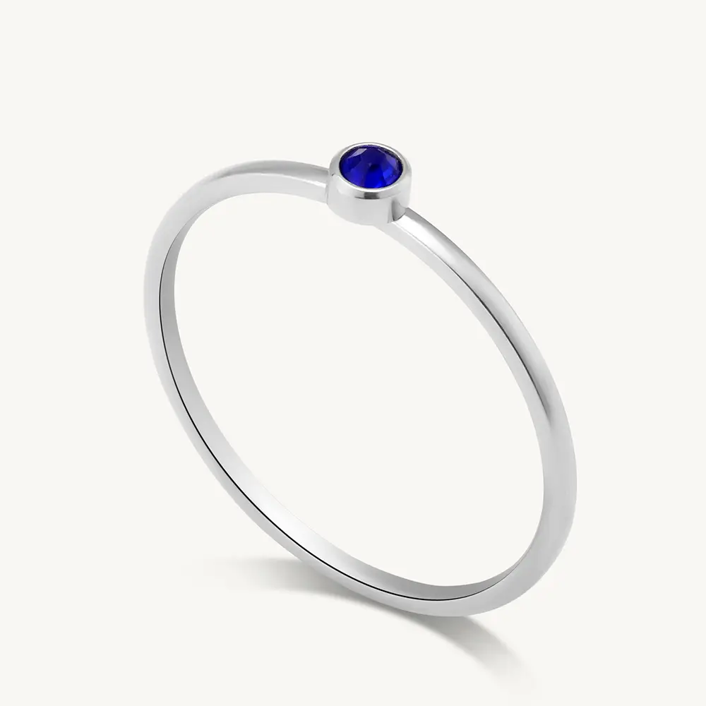 Birthstone Ring | 18K White Gold Plated : RG123-5