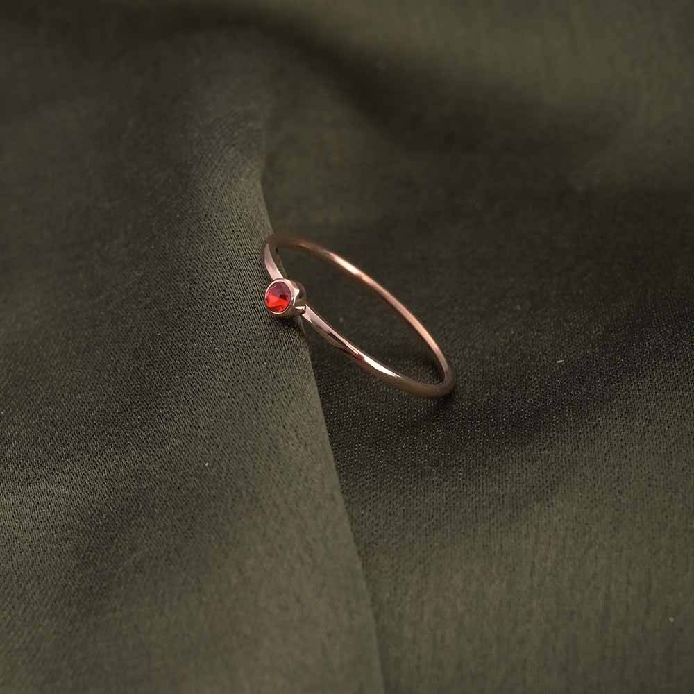 Cute Birthstone Ring | 18K Rose Gold Plated : RG139-7