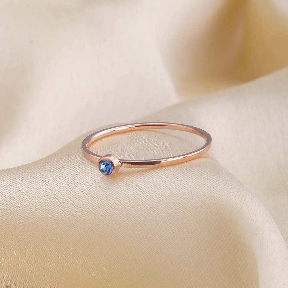 Cute Birthstone Ring | 18K Rose Gold Plated : RG141-7