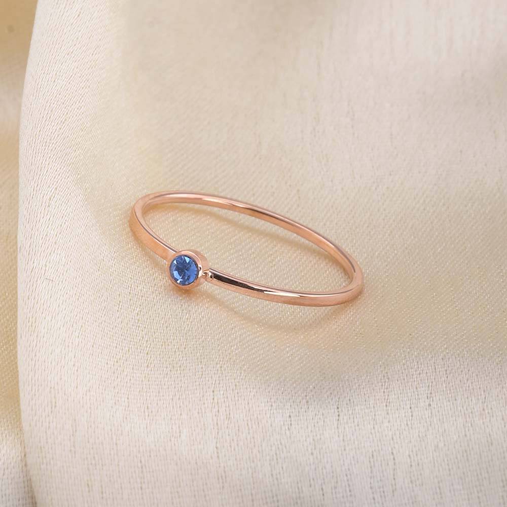 Cute Birthstone Ring | 18K Rose Gold Plated : RG141-7