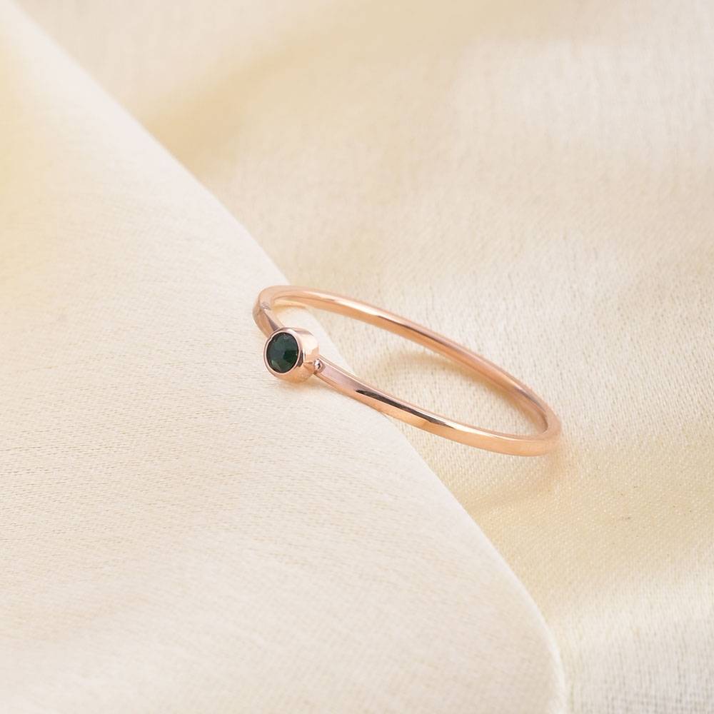 Cute Birthstone Ring | 18K Rose Gold Plated : RG143-5