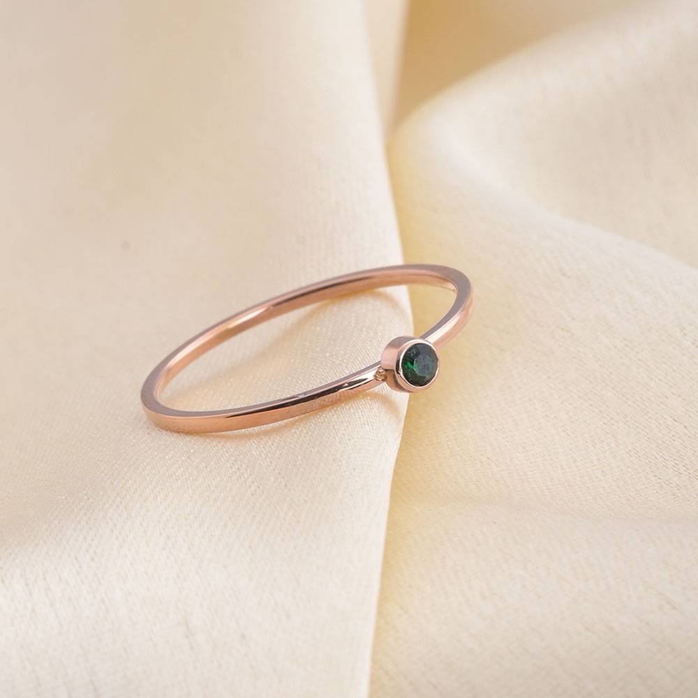 Cute Birthstone Ring | 18K Rose Gold Plated : RG143-6