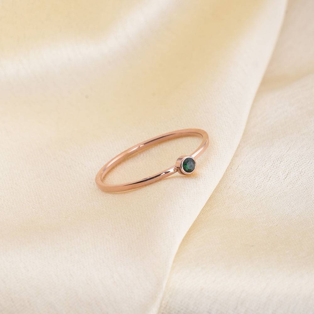 Cute Birthstone Ring | 18K Rose Gold Plated : RG143-6