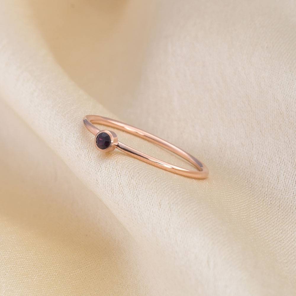 Cute Birthstone Ring | 18K Rose Gold Plated : RG144-6