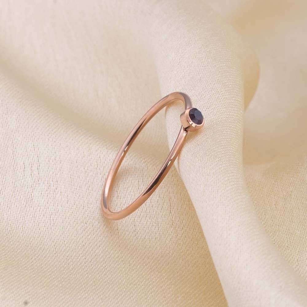 Cute Birthstone Ring | 18K Rose Gold Plated : RG144-6