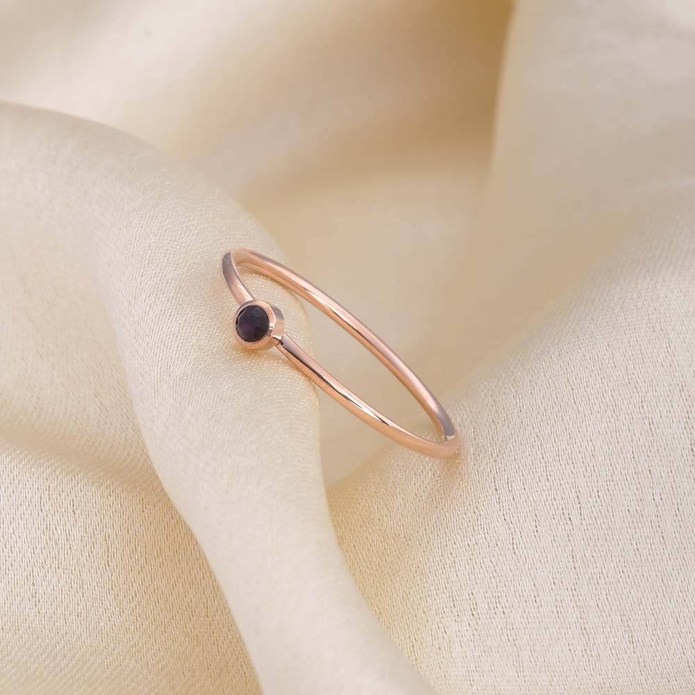 Cute Birthstone Ring | 18K Rose Gold Plated : RG144-6