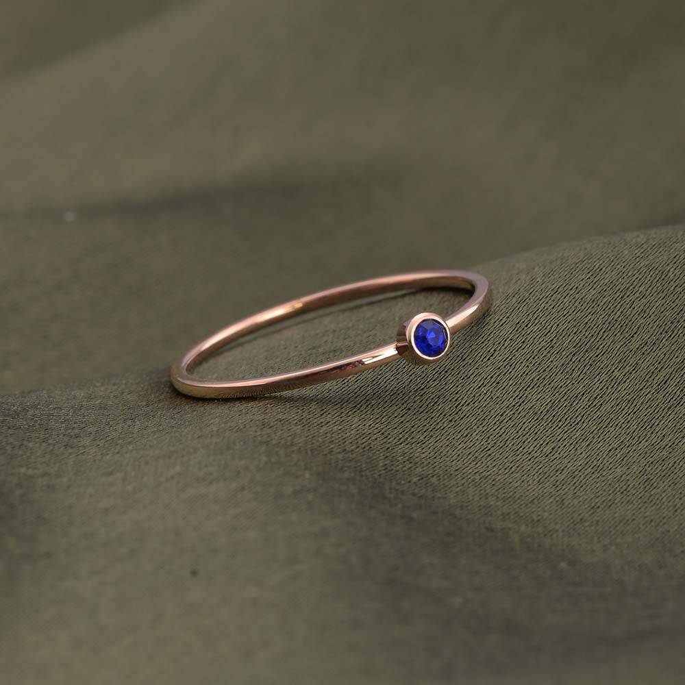 Cute Birthstone Ring | 18K Rose Gold Plated : RG147-7