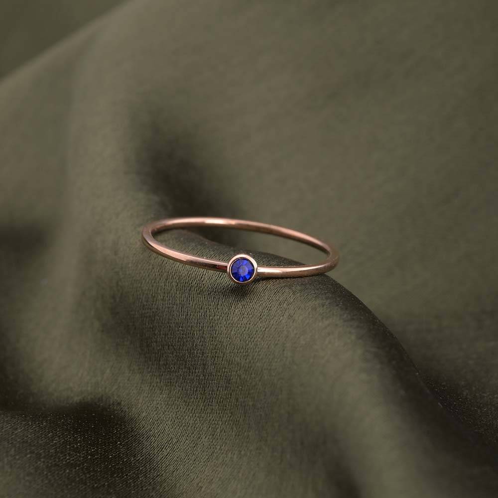 Cute Birthstone Ring | 18K Rose Gold Plated : RG147-6
