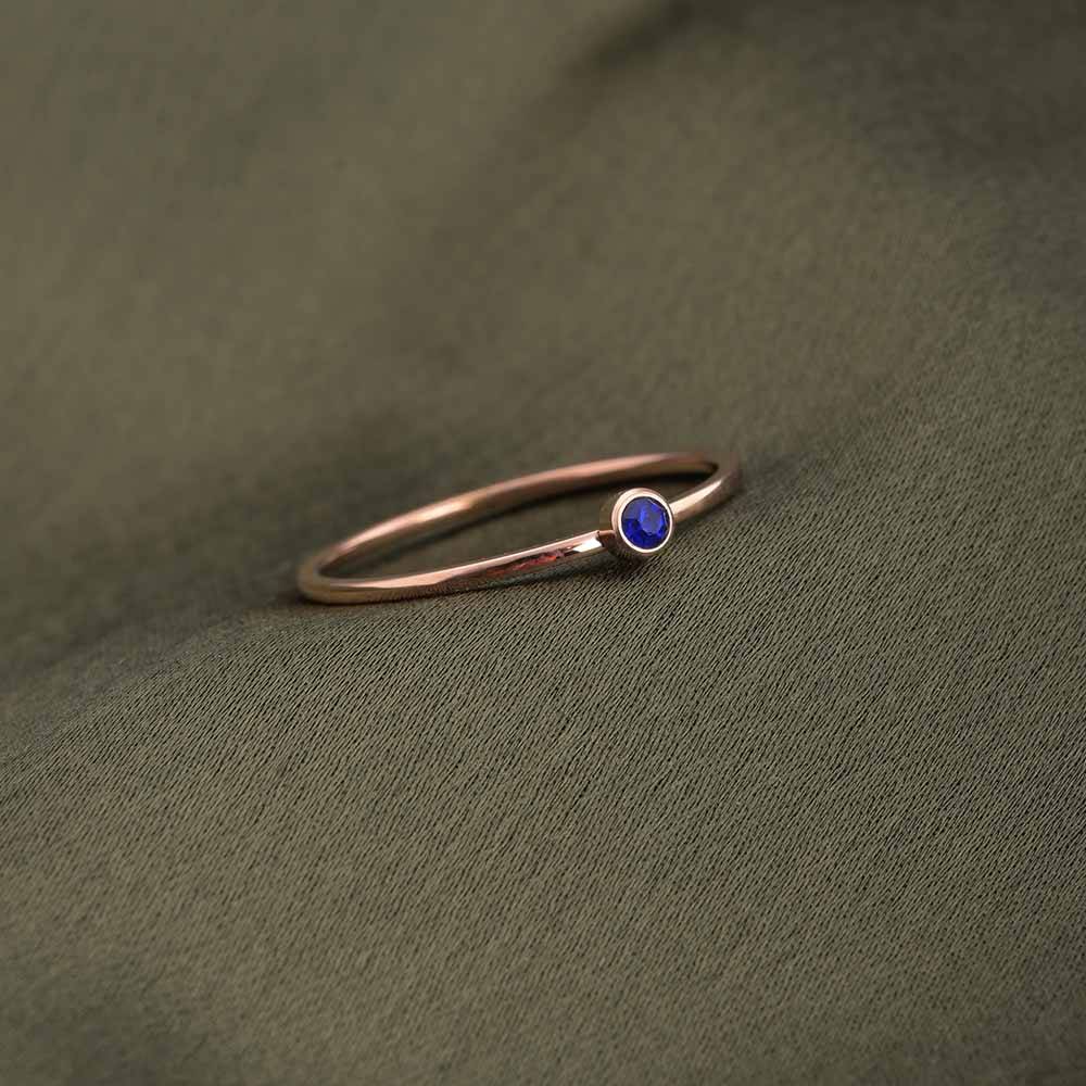 Cute Birthstone Ring | 18K Rose Gold Plated : RG147-5