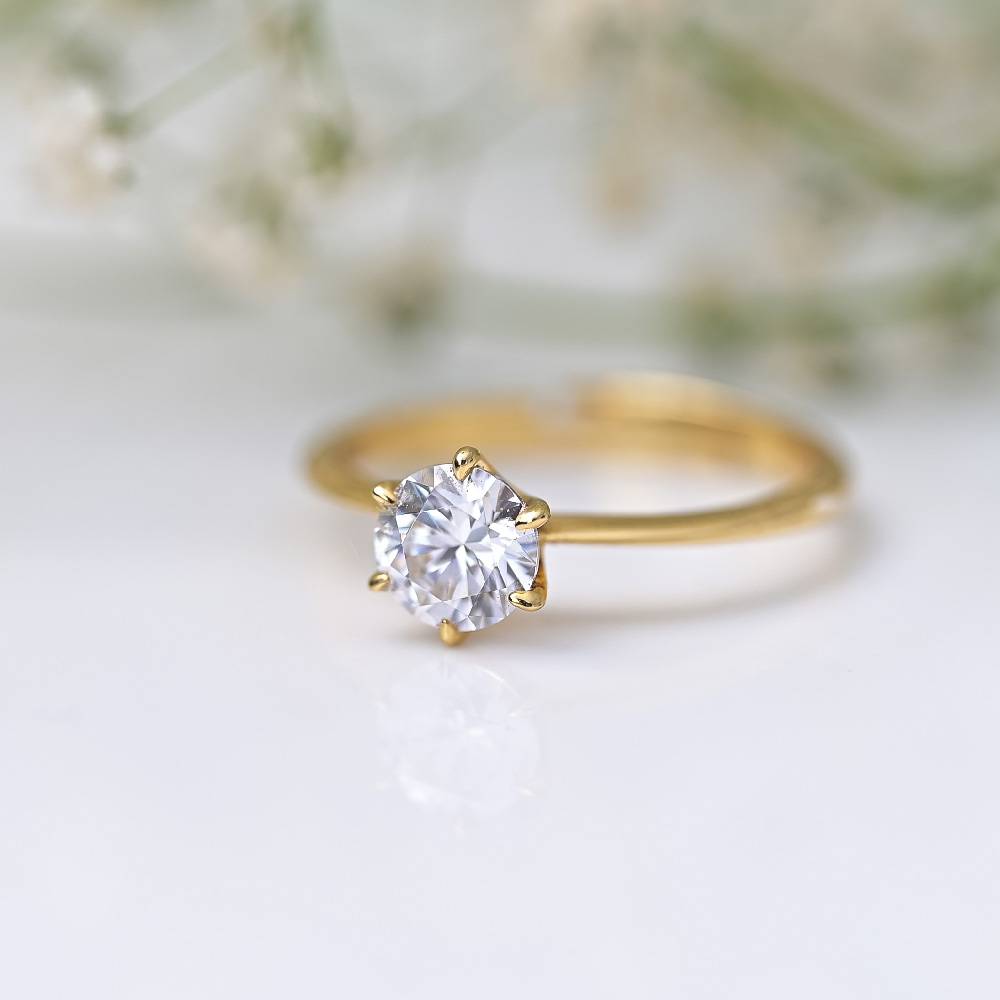 Celestial Solitaire Diamond Ring | 18K Gold Vermeil : RG160