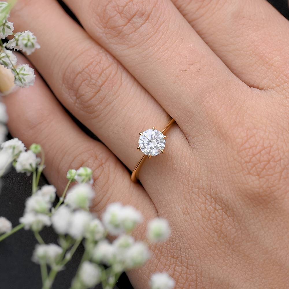 Celestial Solitaire Diamond Ring | 18K Gold Vermeil : RG160