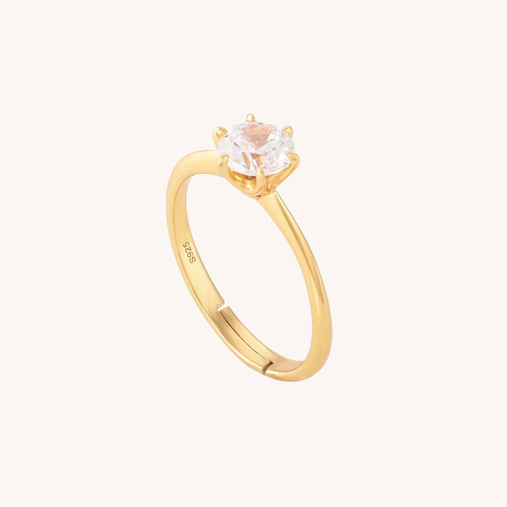 Celestial Solitaire Diamond Ring | 18K Gold Vermeil : RG160