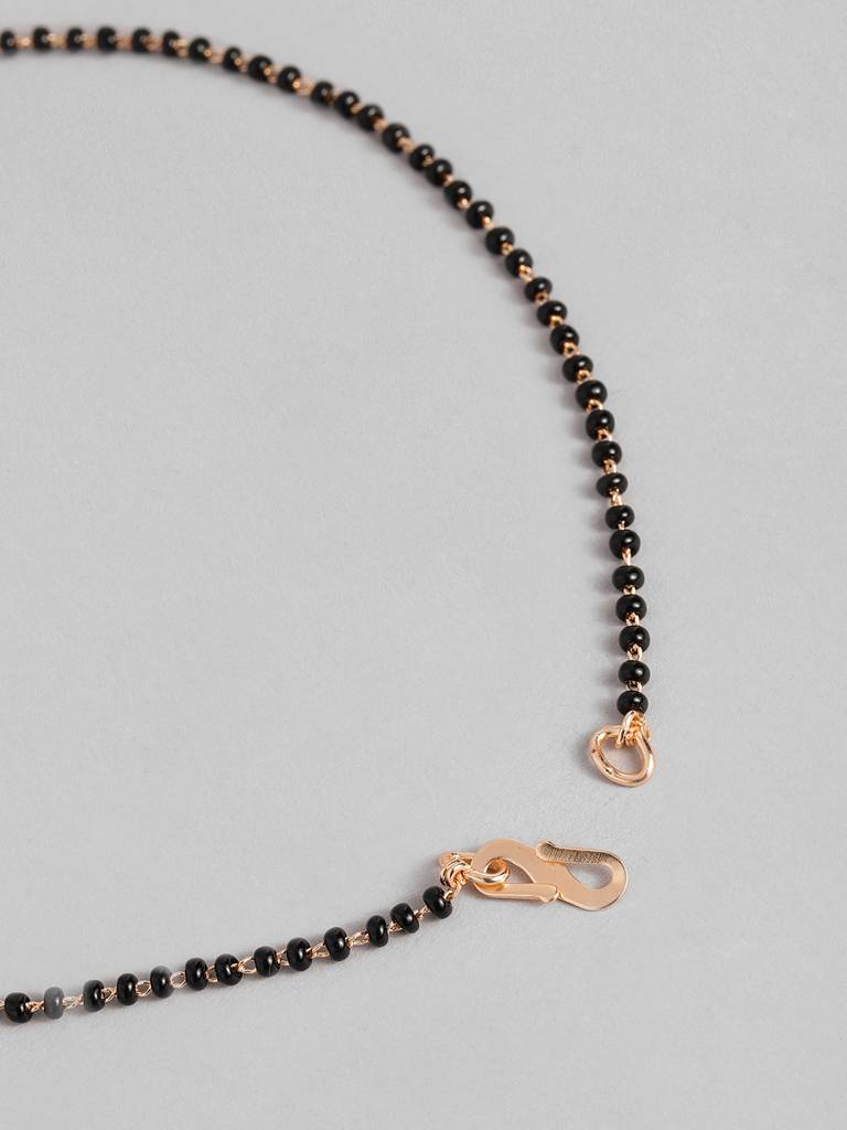 Rose Gold Plated Black Bead Mangalsutra Stylish And Lightweight Design : RGMS18SAaranya