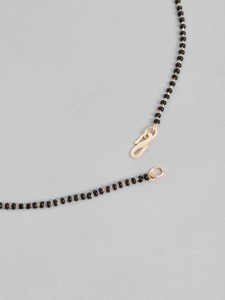 Elegant Black Bead Rose Gold Plated Mangalsutra A Bridal Favorite : RGMS18SAveer
