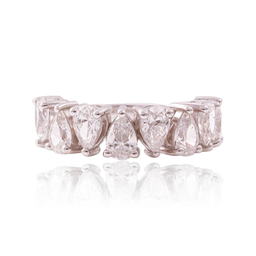 Heart Shape Half Eternity Band : RGS-061-W