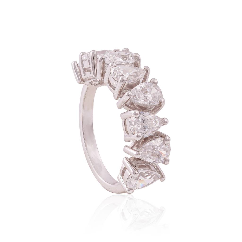 Heart Shape Half Eternity Band : RGS-061-W