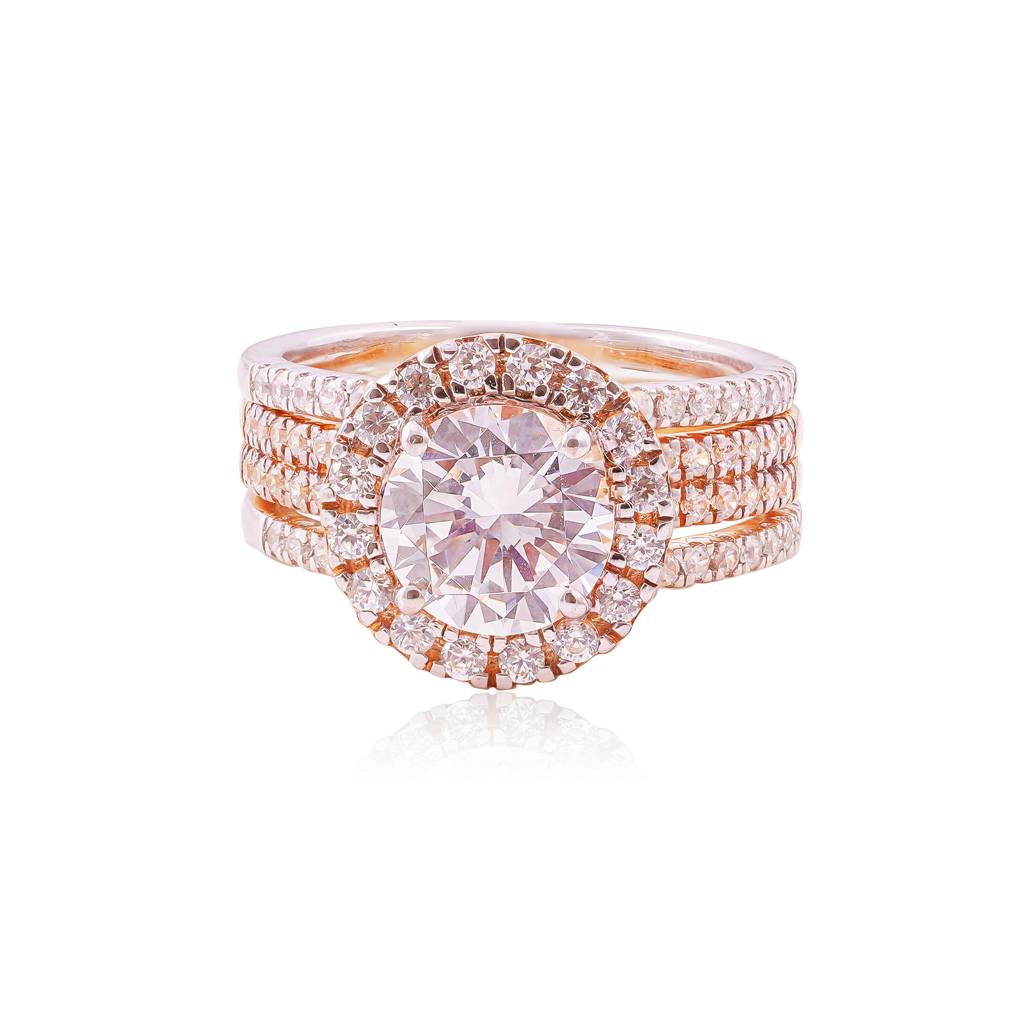 Beatrix Duo Tone Solitaire Ring : RGS-079-W